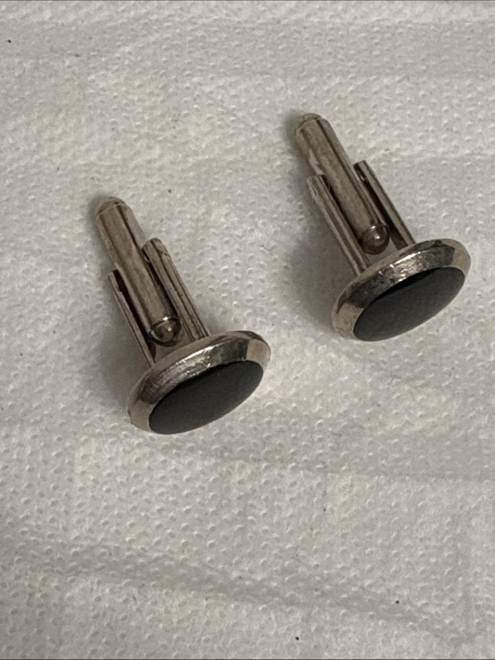 Black Round Cufflinks - Picture 2 of 3